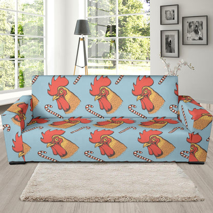 Rooster Pattern Print Design A05 Sofa Slipcover