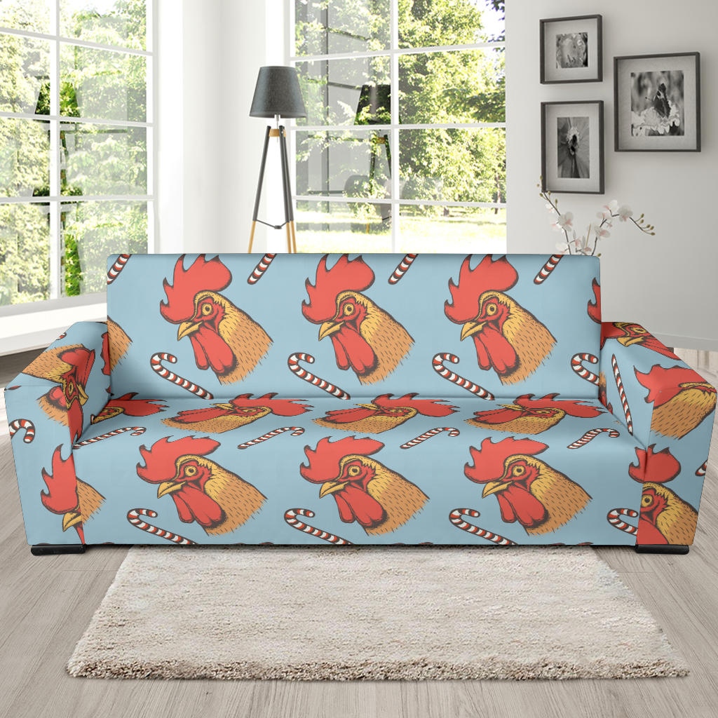 Rooster Pattern Print Design A05 Sofa Slipcover