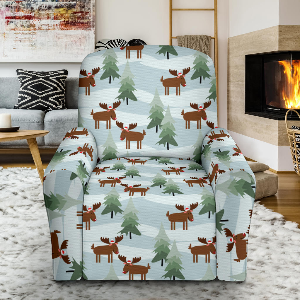Moose Print Design LKS402 Recliner Slipcover with Pocket