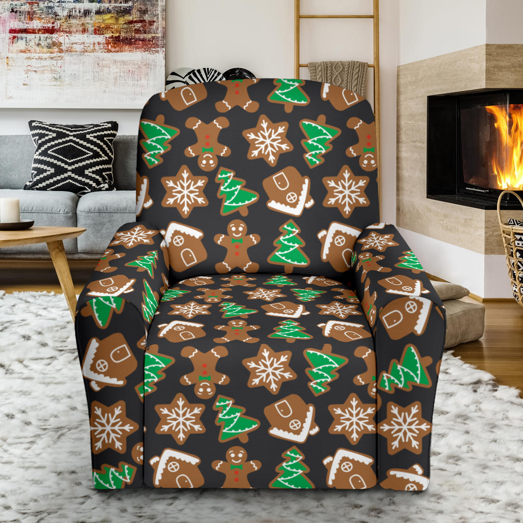 Gingerbread Pattern Print Design 02 Recliner Slipcover with Pocket