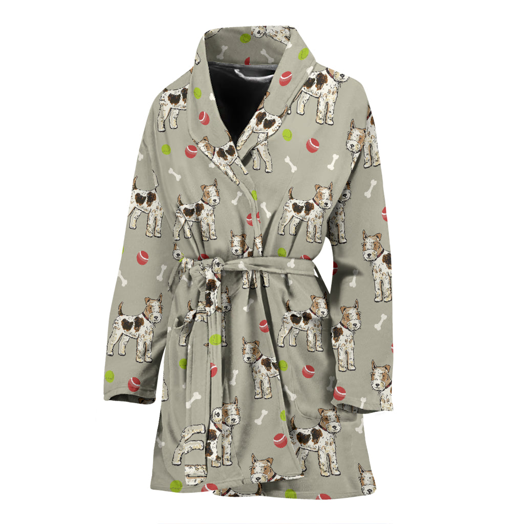 Toy Fox Terriers Print Design LKS301 Women Bathrobe