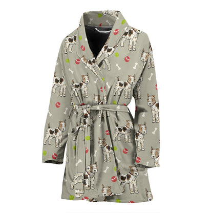 Toy Fox Terriers Print Design LKS301 Women Bathrobe