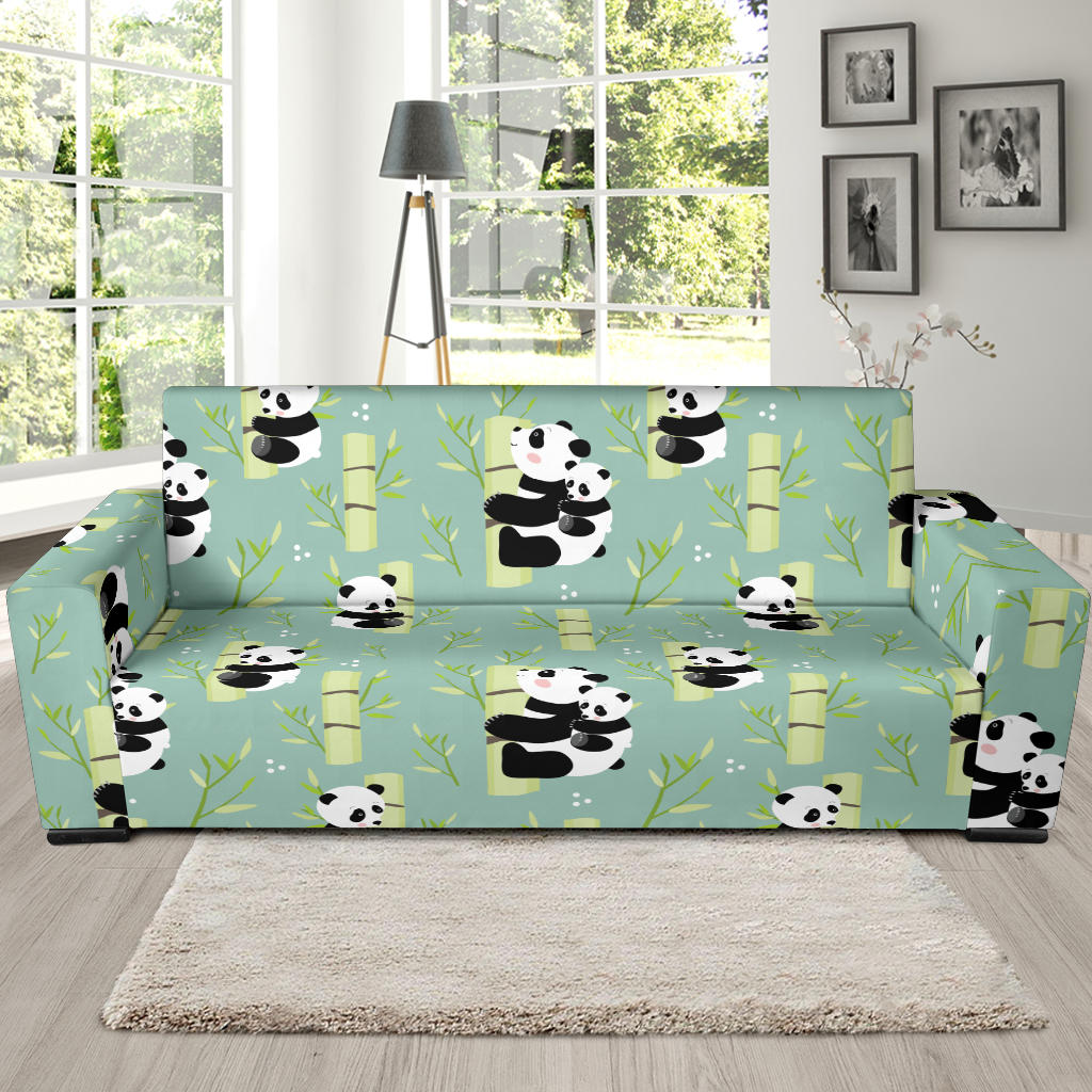 Panda Pattern Print Design A03 Sofa Slipcover