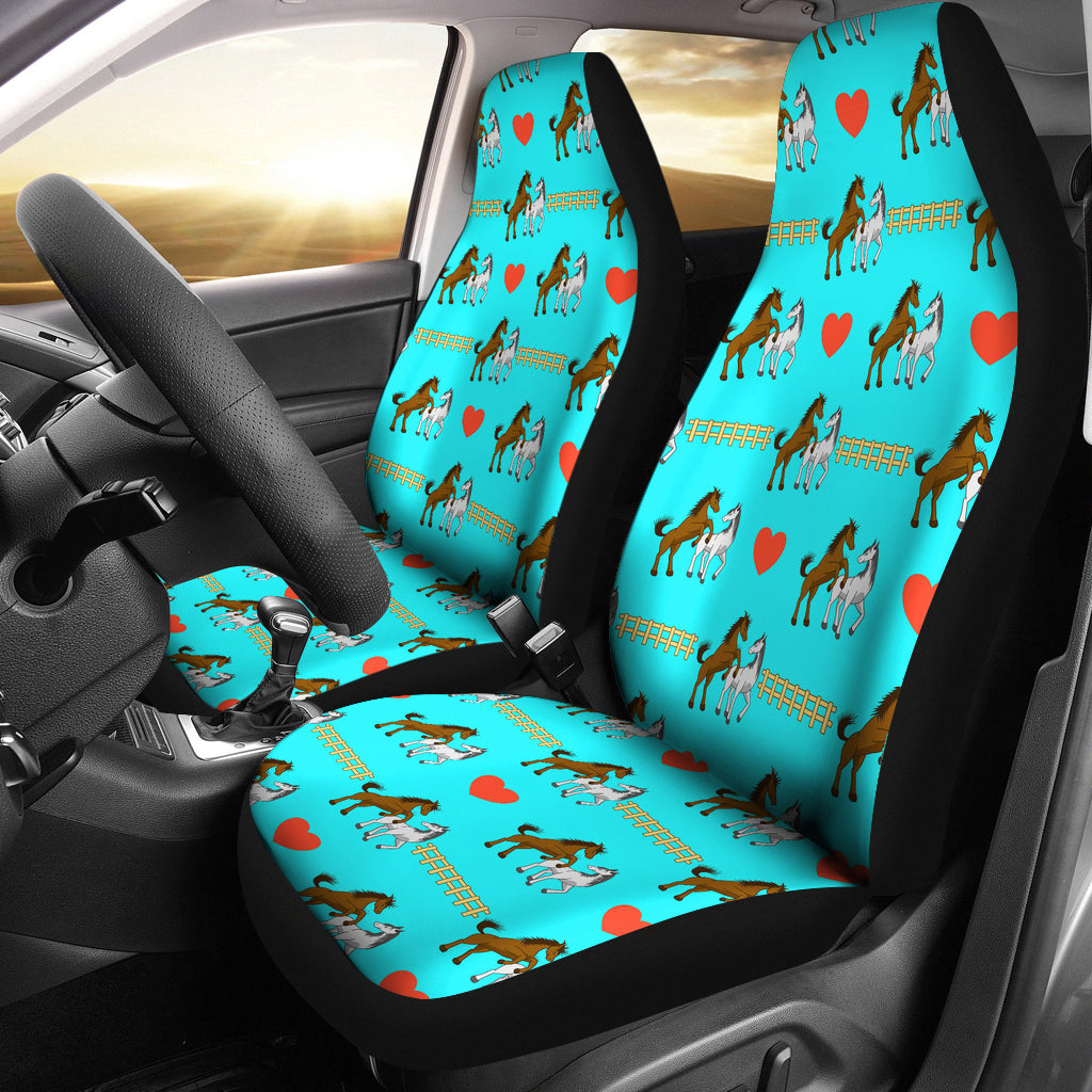 Horse Couple Love Print Design LKS309 Car Seat Covers