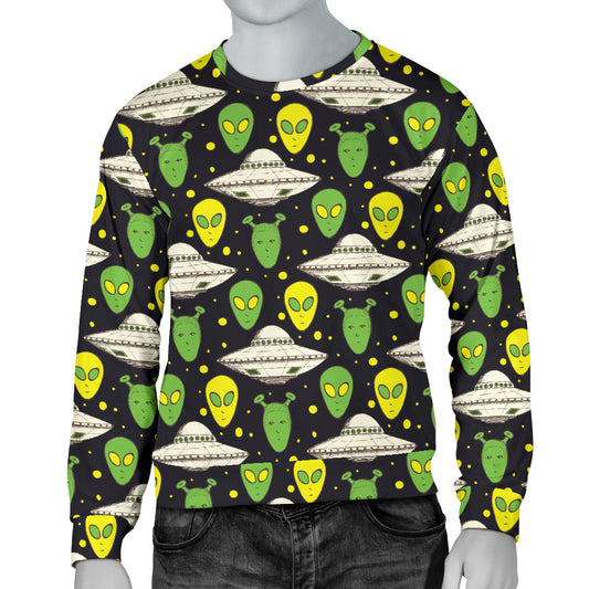 Alien UFO Pattern Men Long Sleeve Sweatshirt