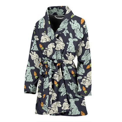 Bunny Pattern Print Design 04 Women Bathrobe