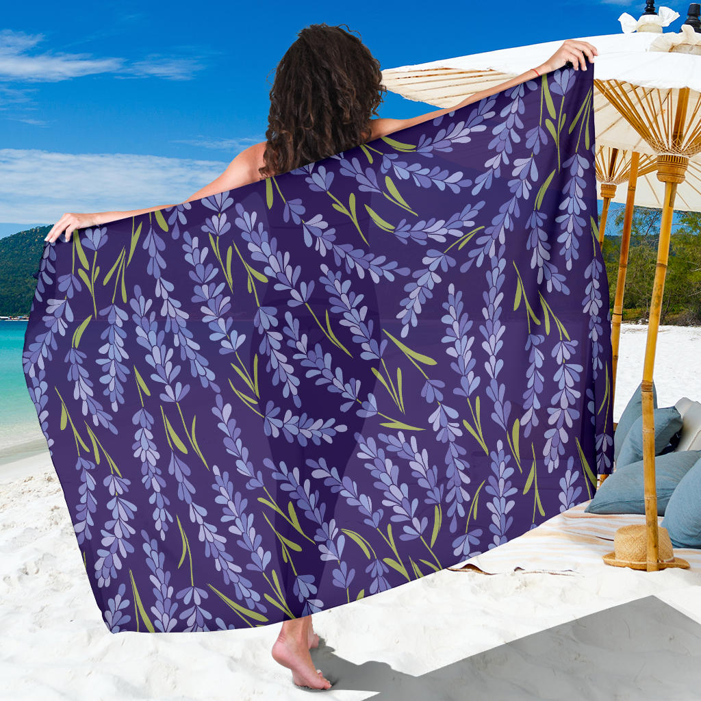 Lavender Pattern Print Design 03 Sarong Pareo Wrap