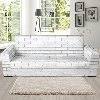 Brick White Pattern Print Design 03 Sofa Slipcover