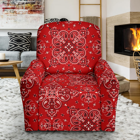 Bandana Red Pattern Print Design LKS3010 Single Sofa Slipcover