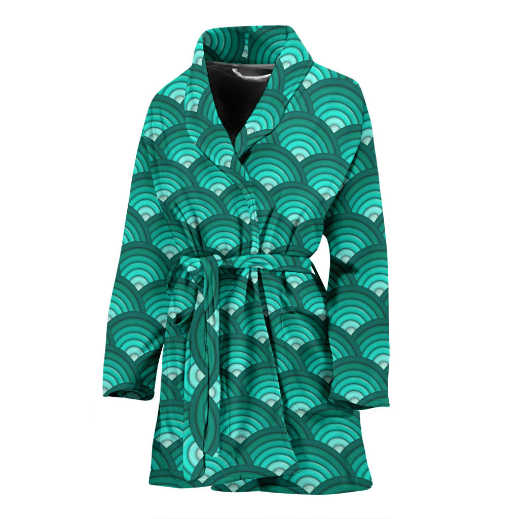 Scales Pattern Print Design 01 Women Bathrobe