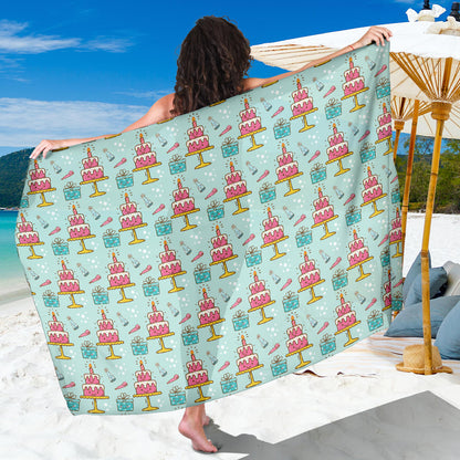 Cake Pattern Print Design 06 Sarong Pareo Wrap