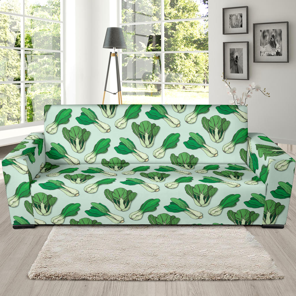 Bok Choy Pattern Print Design 01 Sofa Slipcover