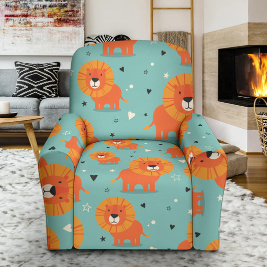 Lion Baby Pattern Print Design 03 Recliner Slipcover with Pocket