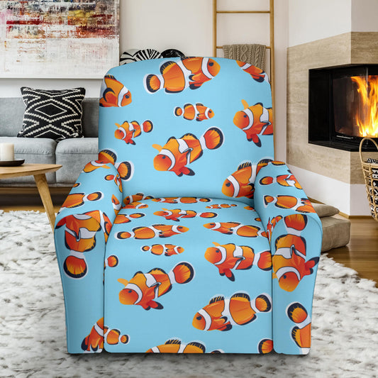 Clownfish Pattern Print Design 01 Recliner Slipcover with Pocket