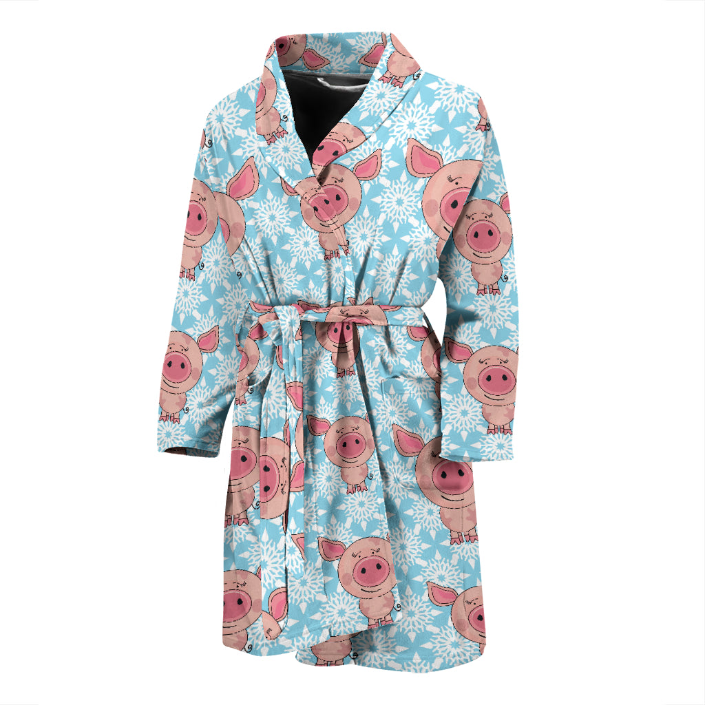 Pig Print Design LKS402 Men Bathrobe