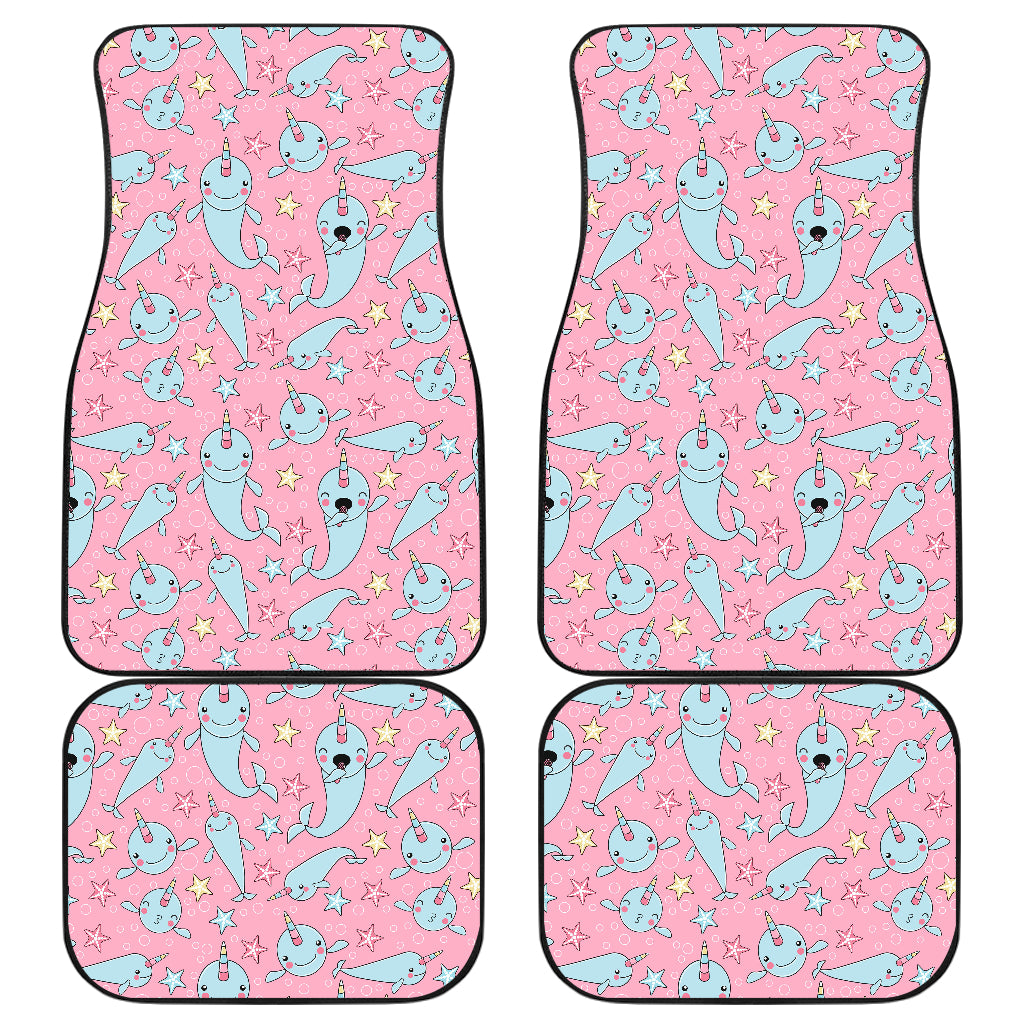 Narwhal Cartoon Cute Print Car Floor Mats Front Back