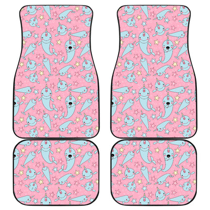 Narwhal Cartoon Cute Print Car Floor Mats Front Back