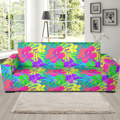 Neon Tropical Pattern Print Design A03 Sofa Slipcover