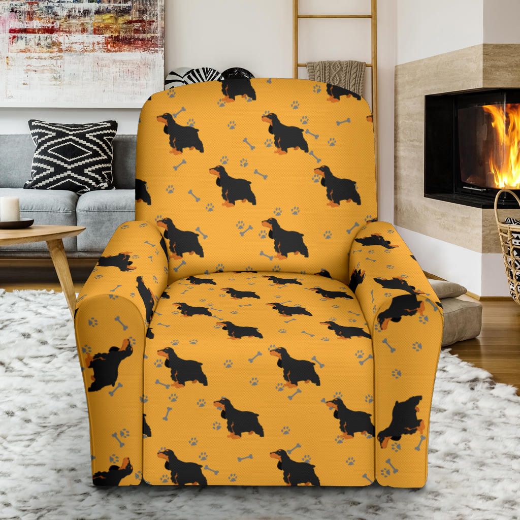 Cocker Pattern Print Design 01 Recliner Slipcover with Pocket