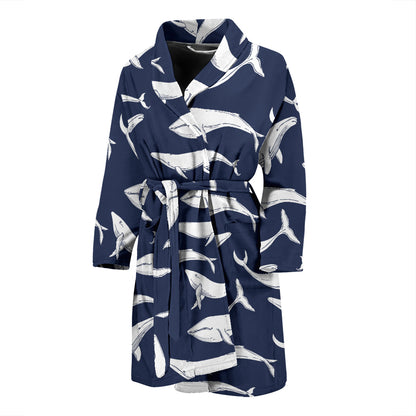Whale Print Design LKS308 Men Bathrobe