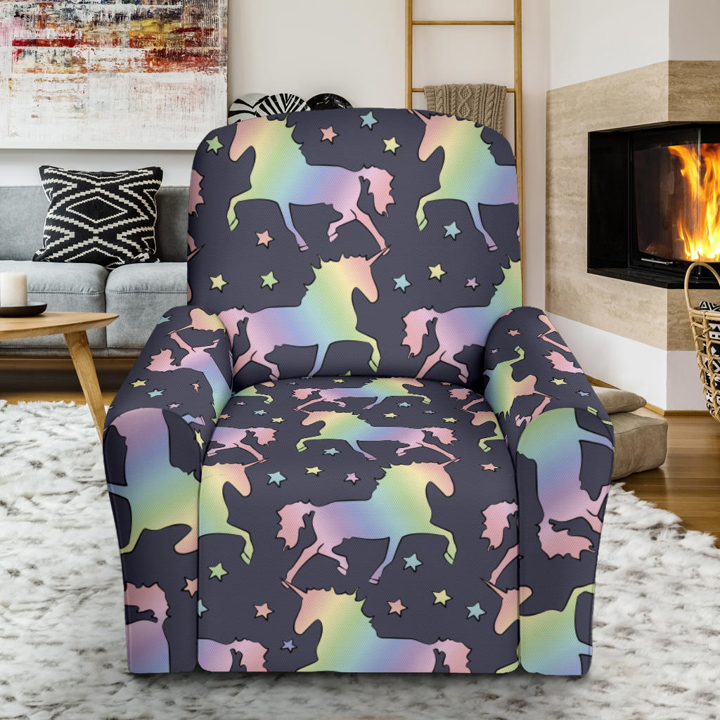 Rainbow Pattern Print Design A05 Recliner Slipcover with Pocket