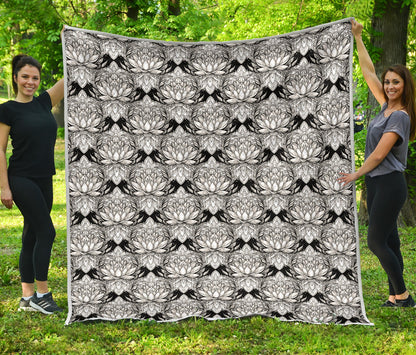 Lotus Mandala Print Pattern Quilt Bedspread
