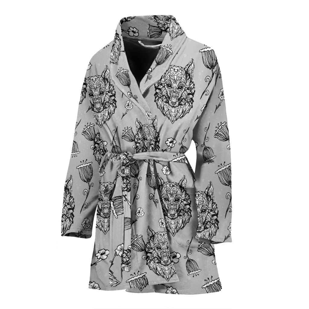 Tribal Pattern Print Design LKS306 Women Bathrobe