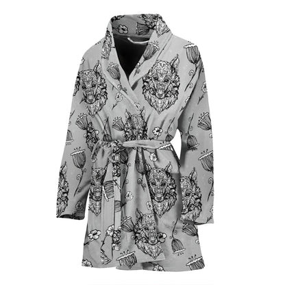 Tribal Pattern Print Design LKS306 Women Bathrobe