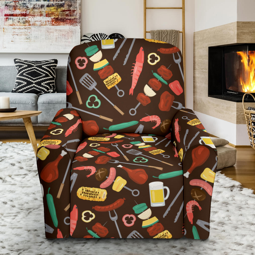 Barbecue Pattern Print Design 05 Recliner Slipcover with Pocket