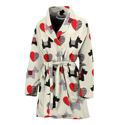 Scottish Terriers Print Design LKS3010 Women Bathrobe