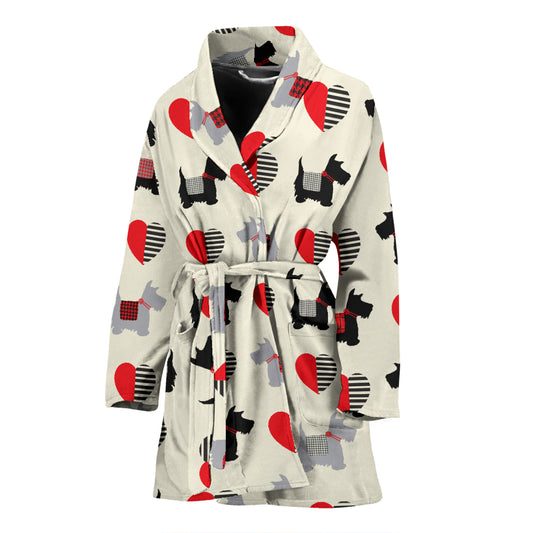 Scottish Terriers Print Design LKS3010 Women Bathrobe
