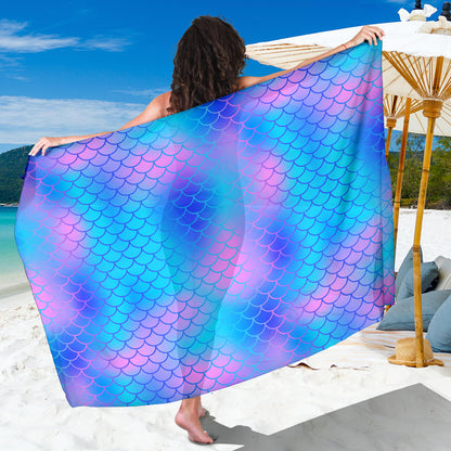 Mermaid Scales Pattern Print Design 04 Sarong Pareo Wrap