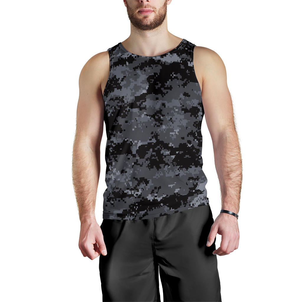 ACU Digital Black Camouflage Men Tank Top
