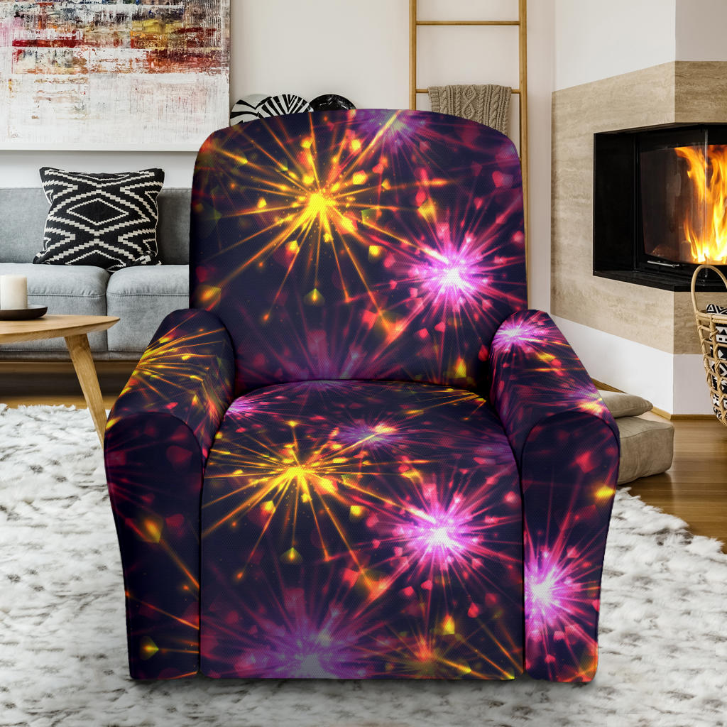 Firework Print Design LKS303 Recliner Slipcover with Pocket