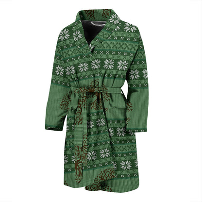 Tree Of Life Knit Style Print Design LKS301 Men Bathrobe