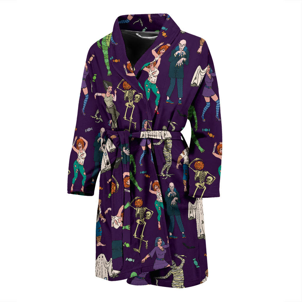 Creepy Zombie Print Design LKS302 Men Bathrobe