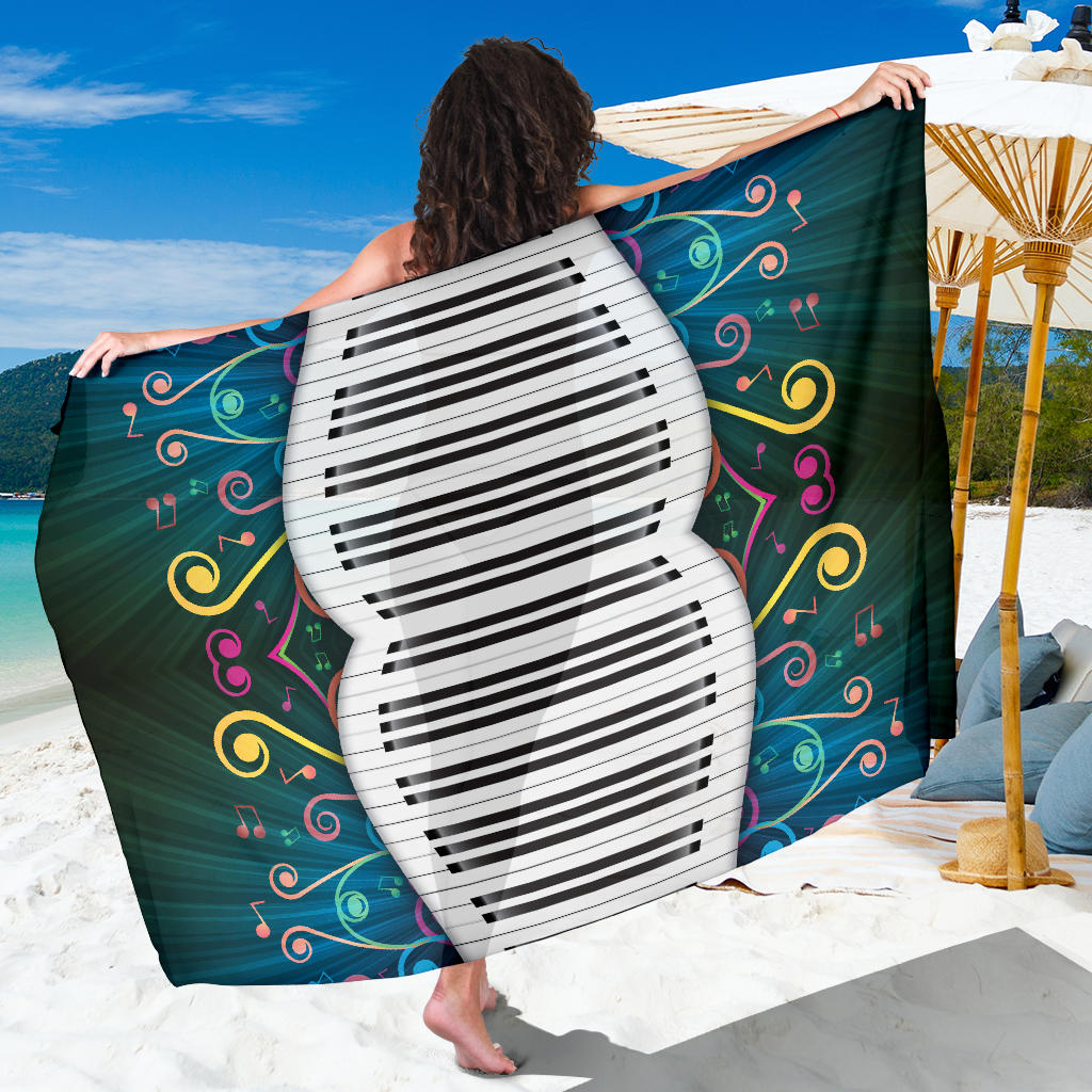 Piano Pattern Print Design 01 Sarong Pareo Wrap