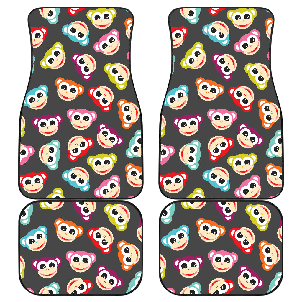 Monkey Head Design Themed Print Car Floor Mats Front Back