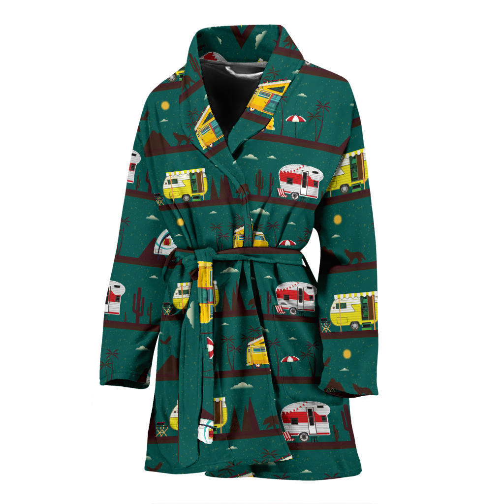 Camper Pattern Print Design 05 Women Bathrobe