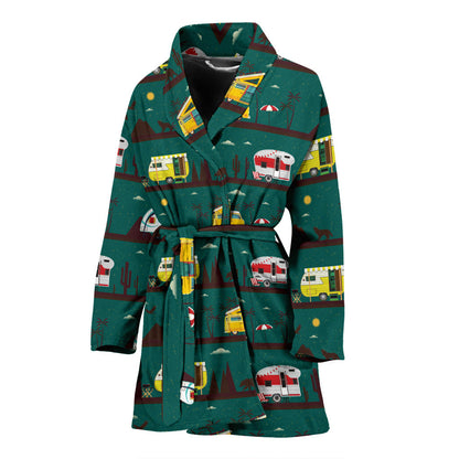 Camper Pattern Print Design 05 Women Bathrobe