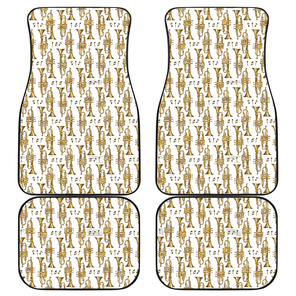 Trumpet with Music Note Print Car Floor Mats Front Back