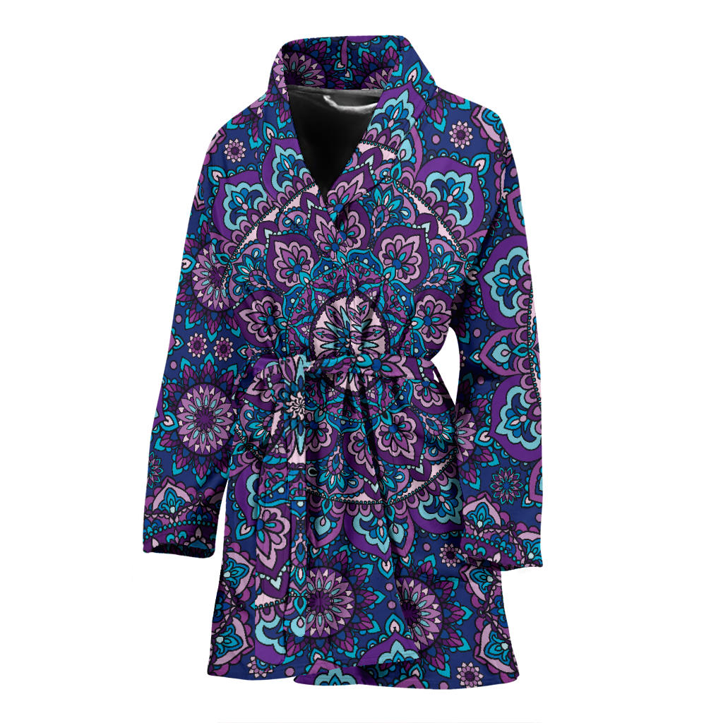 Medallion Pattern Print Design 05 Women Bathrobe