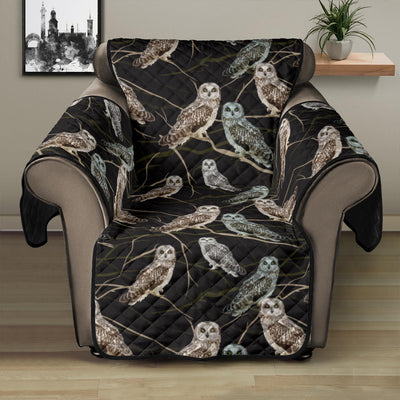 Owl Branch Themed Design Print Recliner Cover Protector