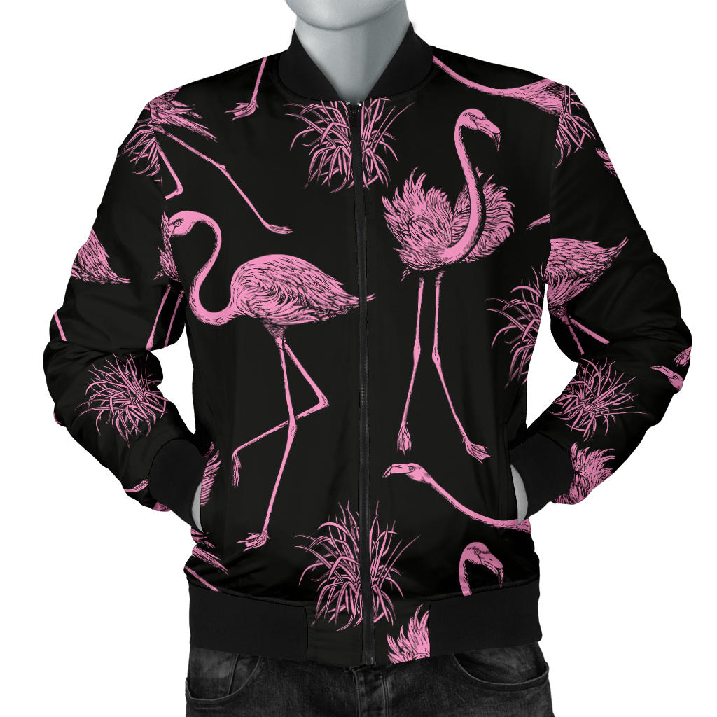Flamingo Pink Print Pattern Men Bomber Jacket