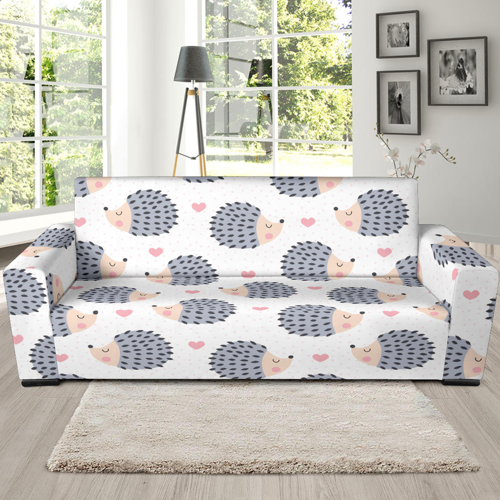 Hedgehog Baby Pattern Print Design 03 Sofa Slipcover