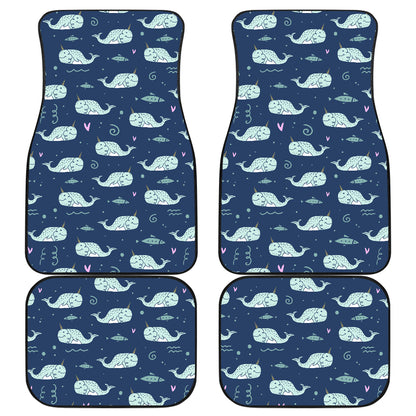 Narwhal Design Print Car Floor Mats Front Back