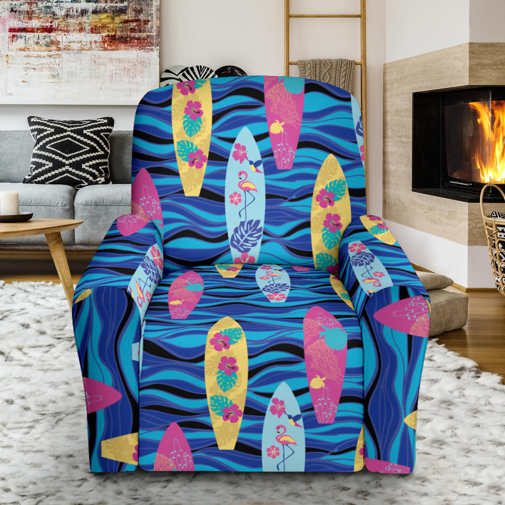 Surfboard Print Design LKS304 Recliner Slipcover with Pocket