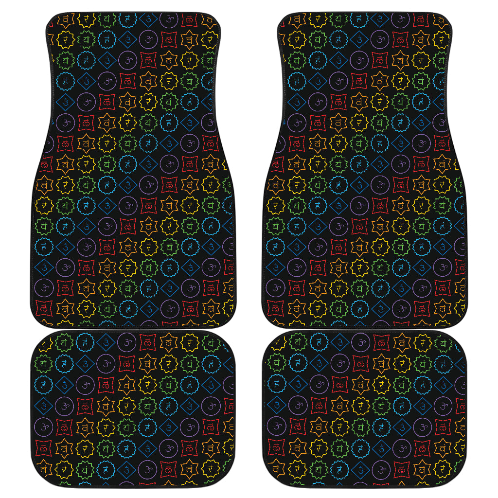 Chakra Colorful Symbol Pattern Car Floor Mats Front Back