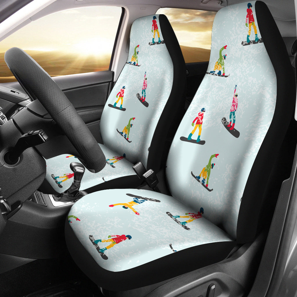 Snowboard Print Design LKS304 Car Seat Covers
