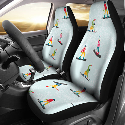 Snowboard Print Design LKS304 Car Seat Covers